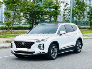 Xe Hyundai SantaFe Premium 2.2L HTRAC 2019 Trắng, Nội Thất Nâu