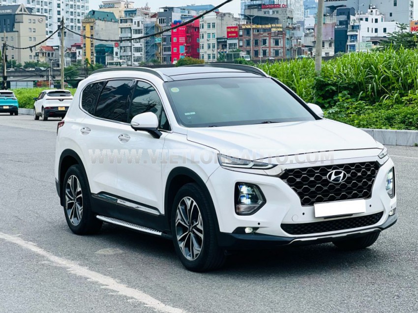 Hyundai SantaFe Premium 2.2L HTRAC 2019 Trắng, Nội Thất Nâu