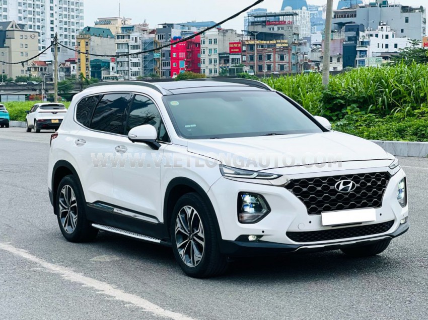 Hyundai SantaFe Premium 2.2L HTRAC 2019 Trắng, Nội Thất Nâu