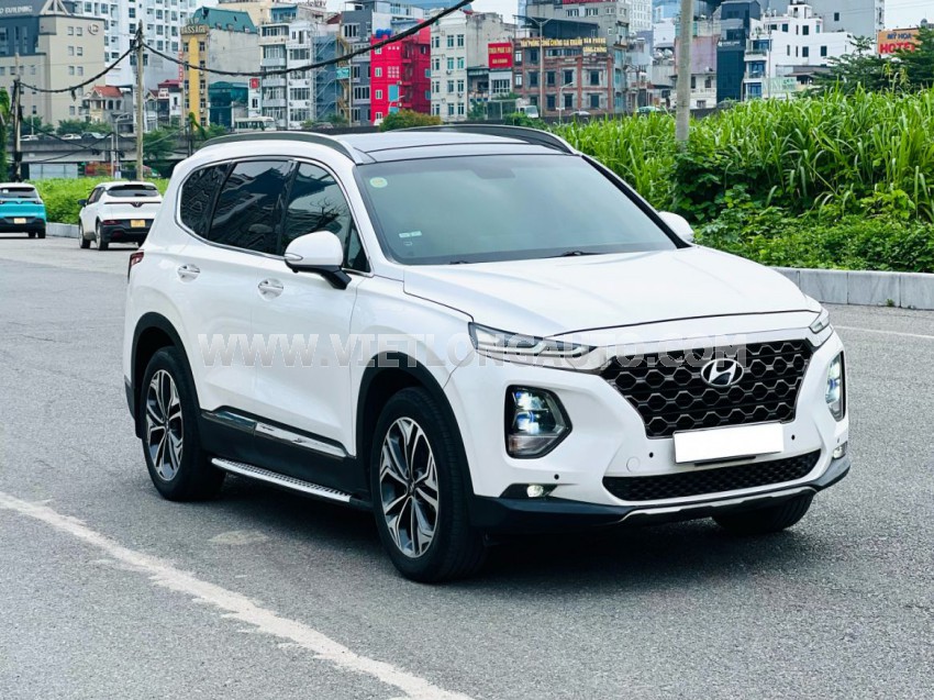 Hyundai SantaFe Premium 2.2L HTRAC 2019 Trắng, Nội Thất Nâu