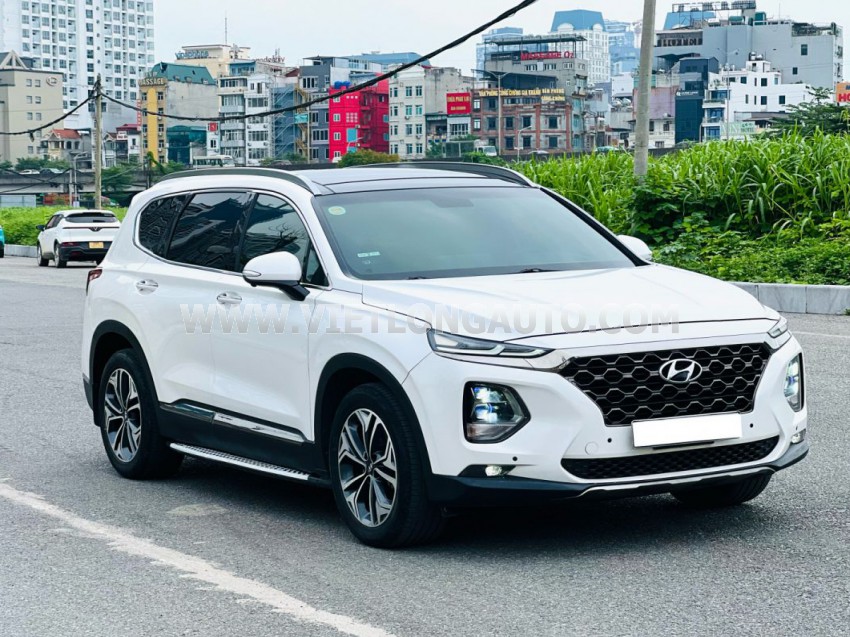 Hyundai SantaFe Premium 2.2L HTRAC 2019 Trắng, Nội Thất Nâu