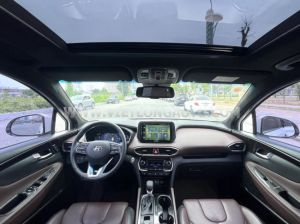 Xe Hyundai SantaFe Premium 2.2L HTRAC 2019 Trắng, Nội Thất Nâu