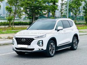 Xe Hyundai SantaFe Premium 2.2L HTRAC 2019 Trắng, Nội Thất Nâu